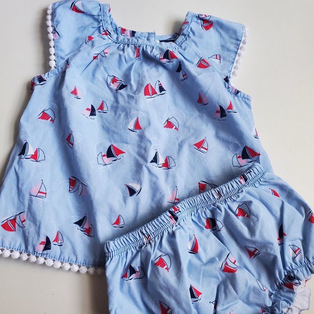 ⛵ Baby Girl 2 Piece Nautica Sailor Outfit ⛵